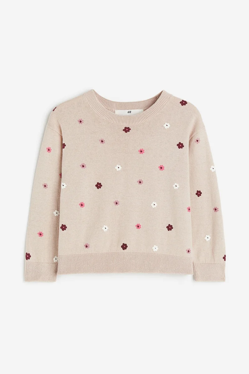 اتش اند ام كنزة طويلة من الصوف القطني الناعم